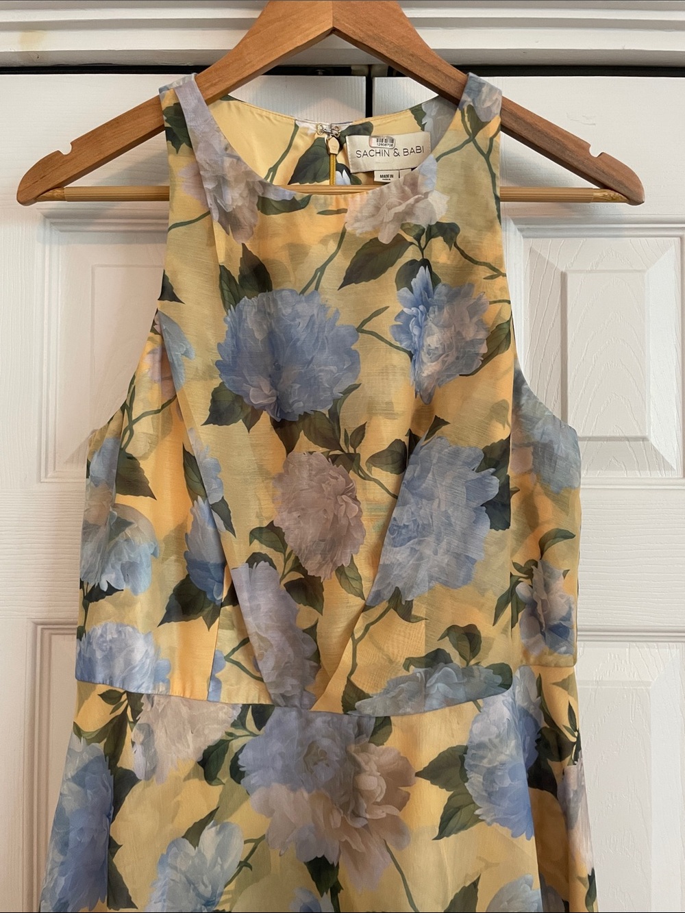 Sachin & Babi Kate Draped Floral Print Organza Gown Dress size 8 - Picture 6 of 15